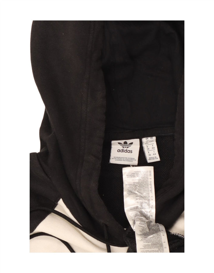 Pulover oversize crop ADIDAS pentru femei UK 12 Medium Black Colorblock