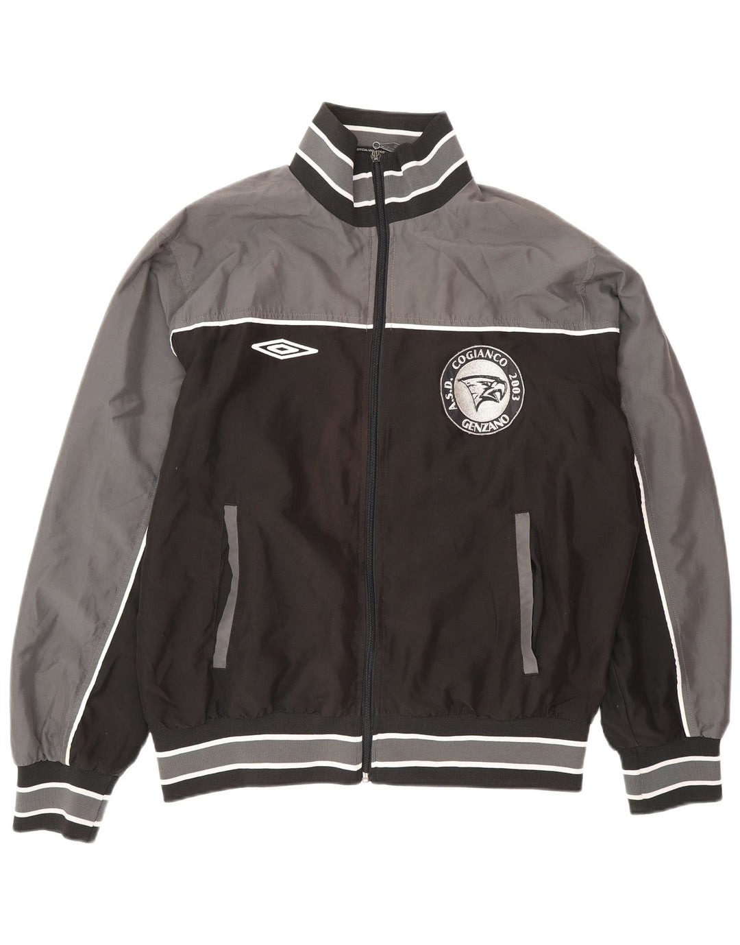 Jachetă de top pentru trening grafic Umbro pentru bărbați, mare, gri, poliester color bloc