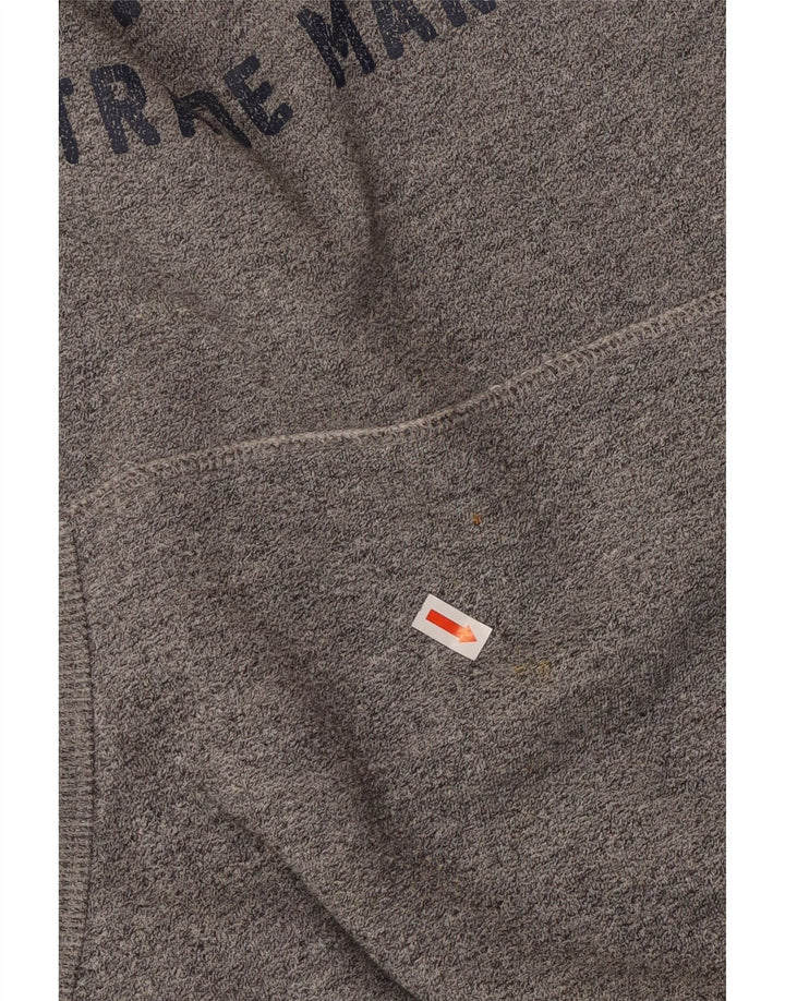 SUPERDRY Mens Graphic Hoodie Jumper Medium Blue Flecked Cotton