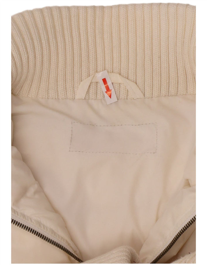 Jachetă căptușită cu glugă Phard pentru femei UK 14 Medium White Nylon