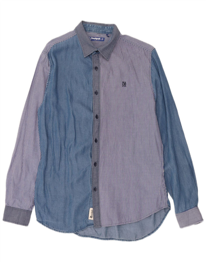 Cămașă Desigual pentru bărbați, lyocell mare, albastră