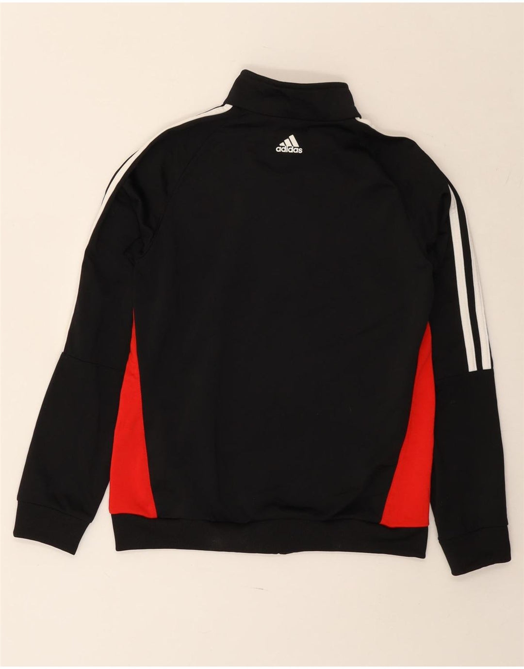 Jachetă de top pentru trening grafic Adidas pentru băieți 11-12 ani, negru, color block