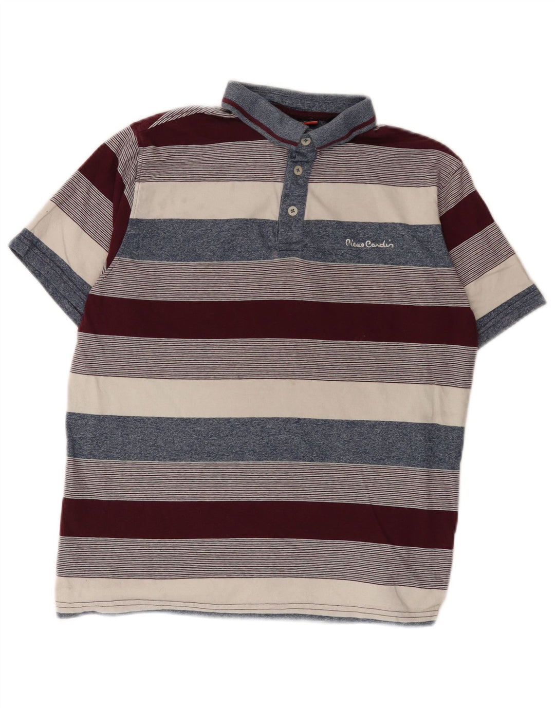 Cămașă polo Pierre Cardin pentru bărbați, bumbac cu dungi multicolore medii