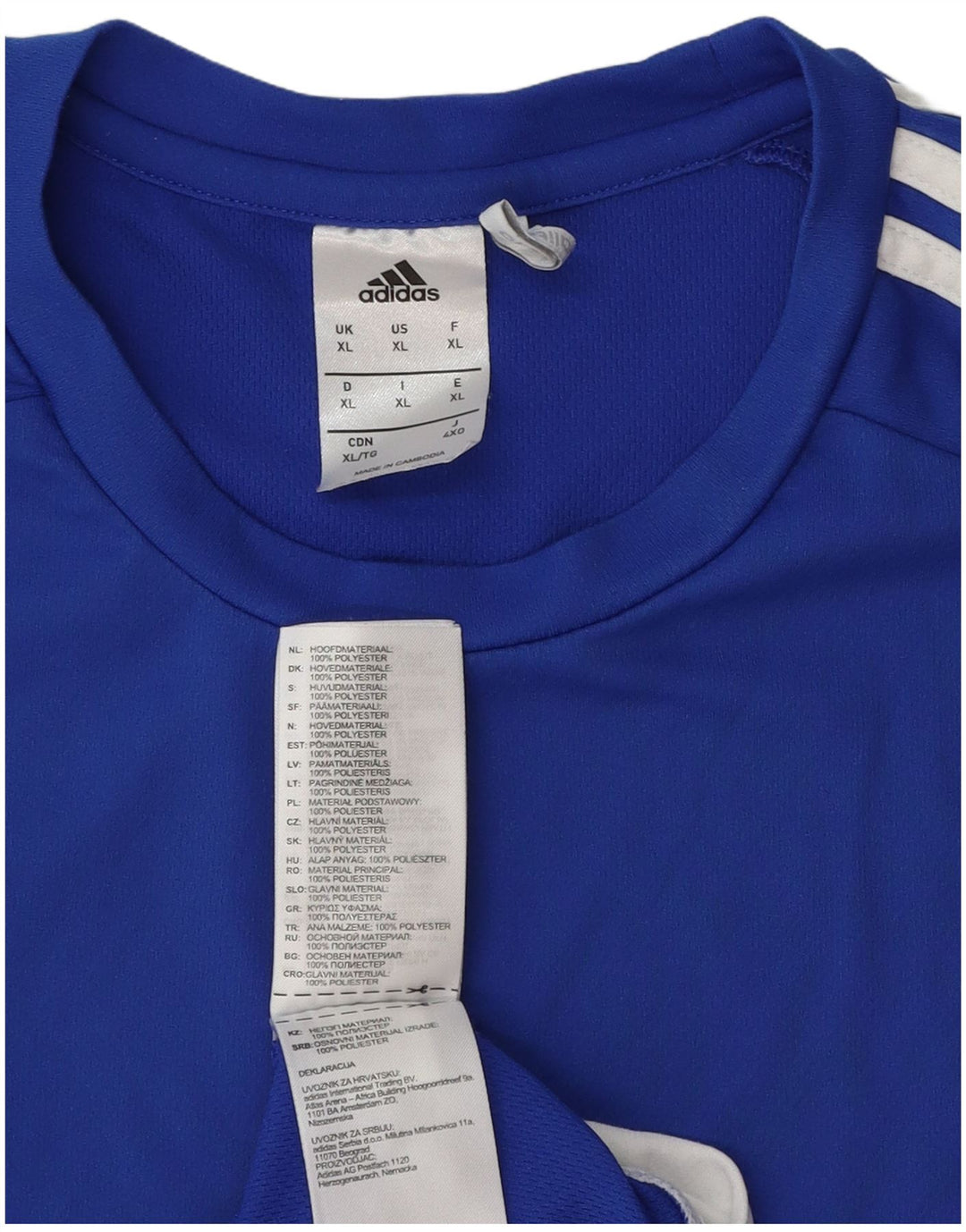 Tricou Adidas Climalite pentru bărbați Top XL, albastru, poliester color bloc