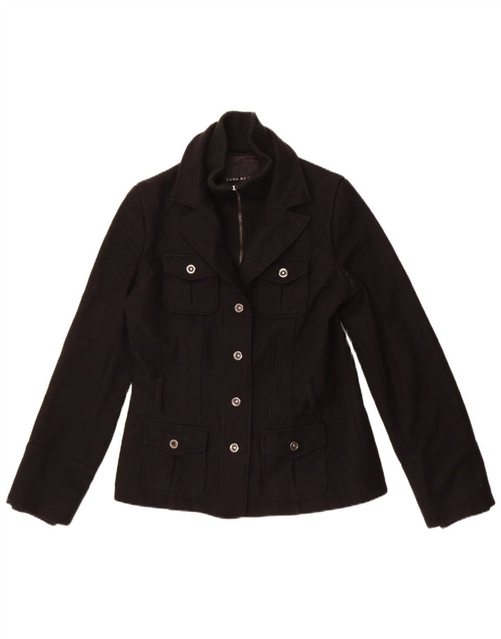 Sacou blazer pentru femei Zara, cu 4 nasturi, UK 14 2 Poliester mediu negru