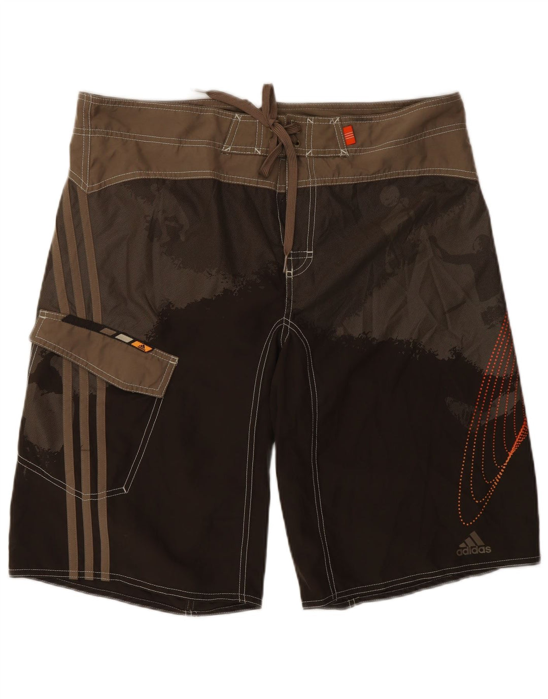 Pantaloni scurți de înot grafic Adidas pentru bărbați, mari, maro, din poliester