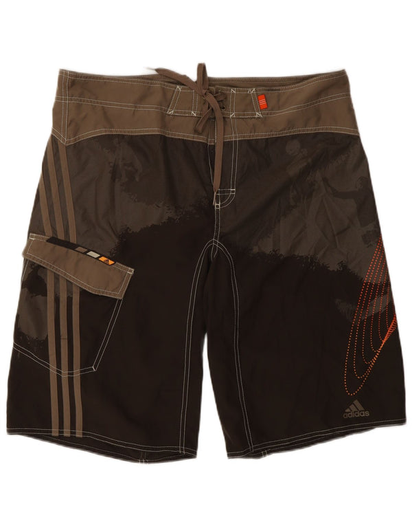 Pantaloni scurți de înot grafic Adidas pentru bărbați, mari, maro, din poliester