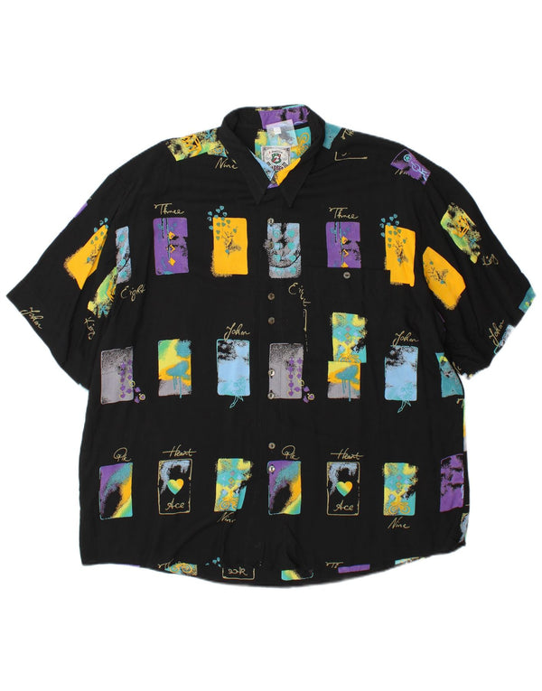 Cămașă cu mânecă scurtă pentru bărbați Golddress Mărimea 43/44 XL Negru Geometric