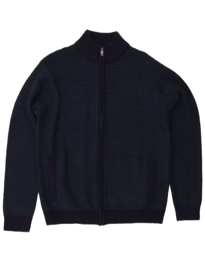 Pulover cardigan pentru bărbați Marks & Spencer, cu tăiere obișnuită, mediu bleumarin acrilic