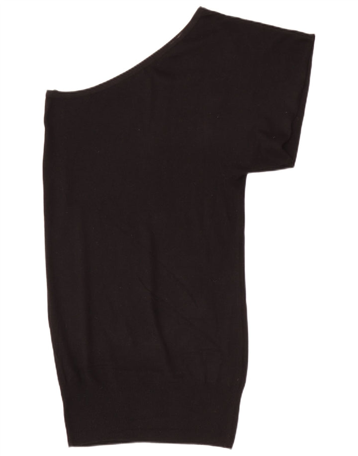 Massimo Dutti Rochie Jumper pentru Femei cu un singur umăr UK 12 Mătase medie neagră