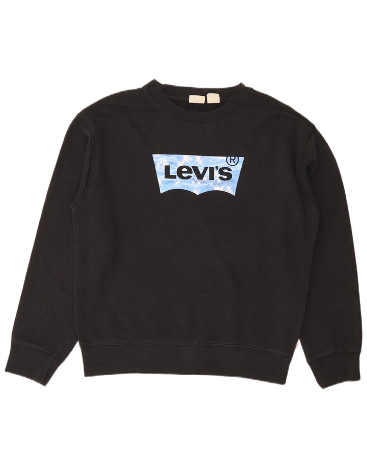 Pulover cu grafic supradimensionat pentru femei LEVI'S UK 10 Bumbac negru mic