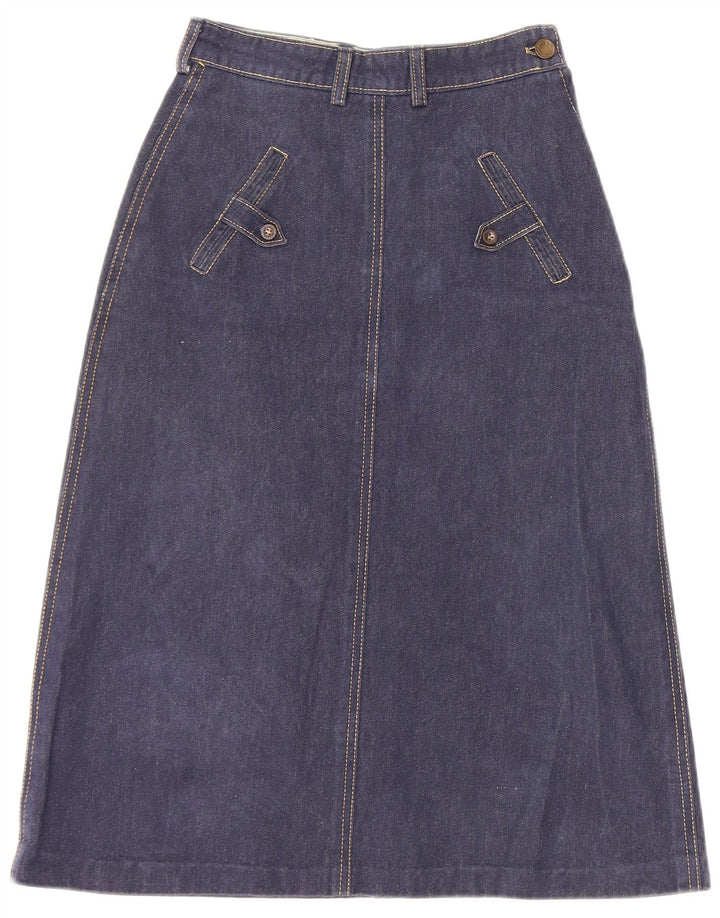 Fusta de denim grafică pentru femei VINTAGE W22 2XS Albastru