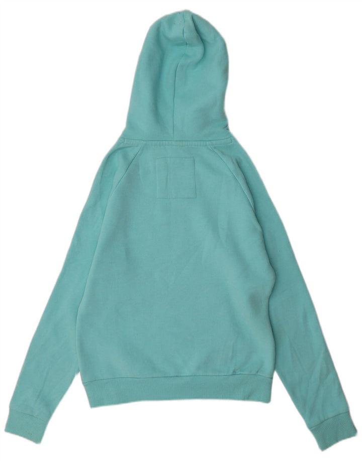 WEIRD FISH Pulover cu glugă cu grafic pentru femei UK 10 Bumbac turcoaz mic
