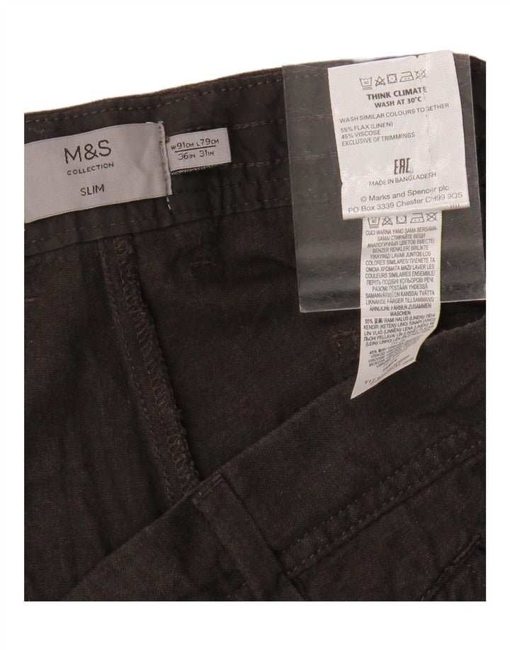 MARKS & SPENCER Pantaloni chino subțiri pentru bărbați L36 L25 Gri in