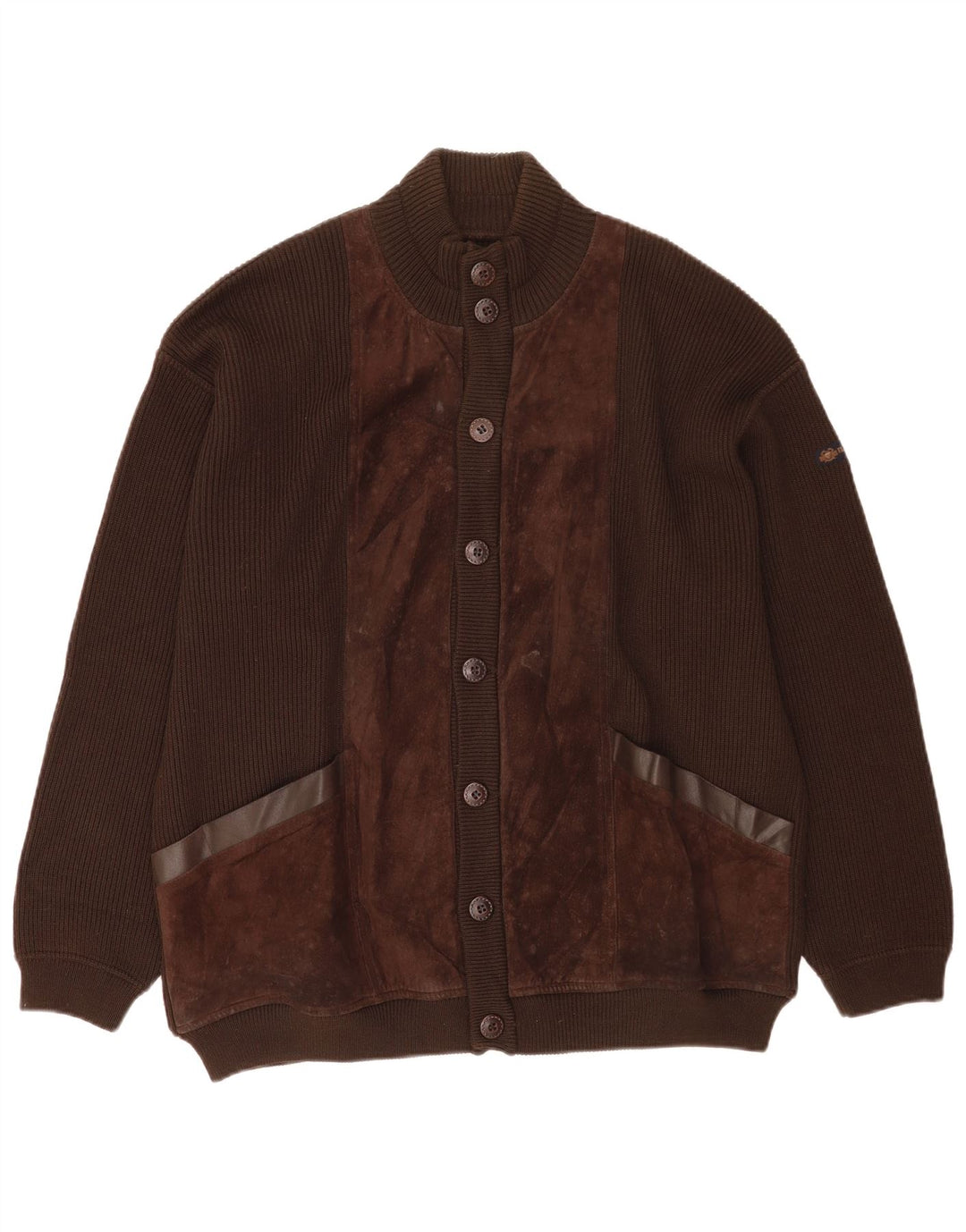 Pulover cardigan pentru bărbați Il Granchio XL Lână maro