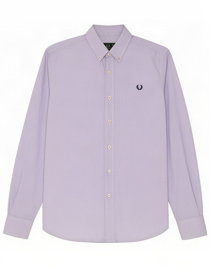Camasă pentru bărbați Fred Perry, bumbac cu dungi mici, albastru