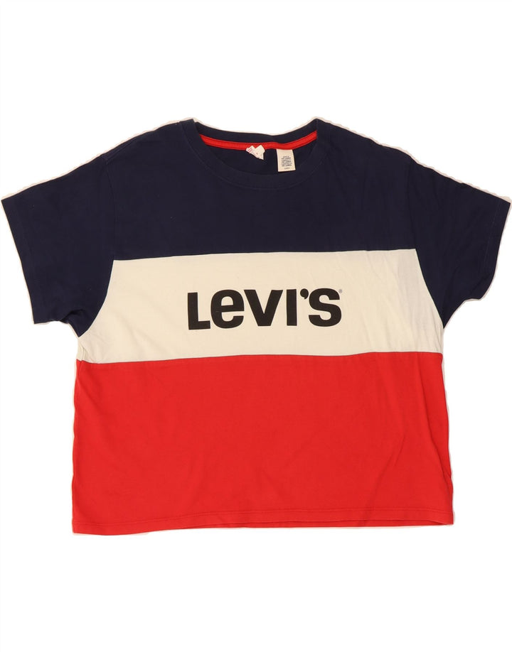 LEVI'S Womens Oversized Graphic T-Shirt Top UK 10 Small Multicoloured Vintage Levi's and Second-Hand Levi's from Messina Hembry 