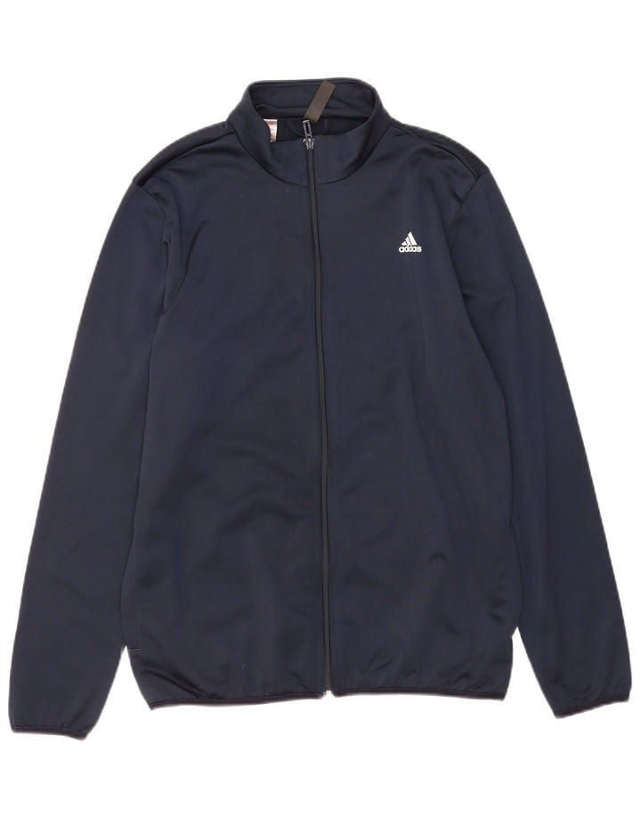 Jachetă de top pentru trening cu grafic pentru băieți Adidas 15-16 ani poliester bleumarin