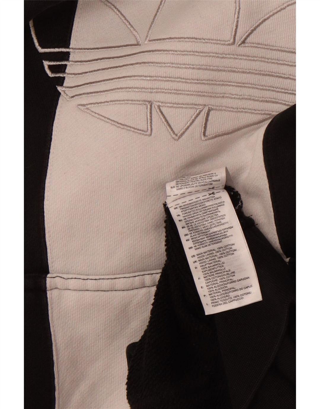 Pulover cu glugă grafic pentru bărbați ADIDAS, mare, negru, bumbac color bloc