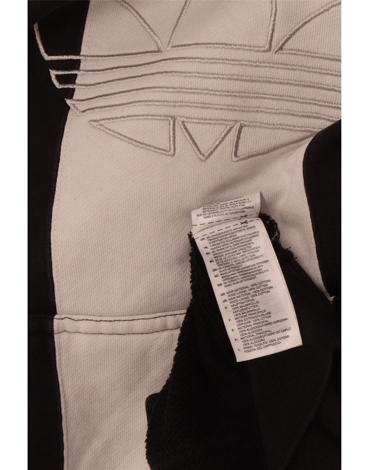 Pulover cu glugă grafic pentru bărbați ADIDAS, mare, negru, bumbac color bloc