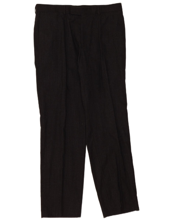 Pantaloni de costum pentru bărbați Hugo Boss EU 54 2XL W36 L34 Lână neagră cu dungi