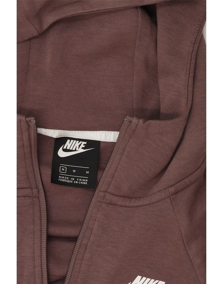 NIKE Womens Zip Hoodie Sweater UK 14 Medium Brown Cotton Vintage Nike and Second-Hand Nike from Messina Hembry 