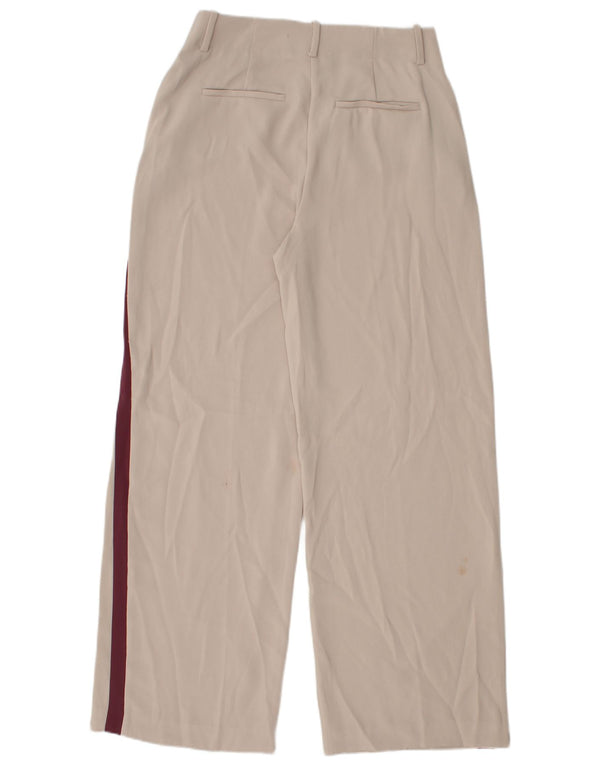 Pantaloni casual pentru femei Reiss cu picioare largi UK 10 mici W30 L30 bej color block