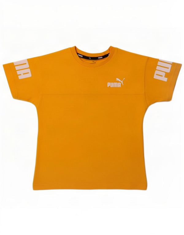 Tricou grafic Puma Băieți Top 7-8 Ani Bumbac Galben