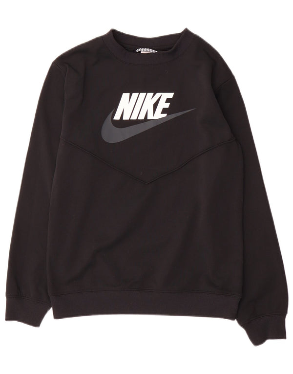 Pulover cu grafic Nike pentru băieți, 12-13 ani, mare, negru, poliester