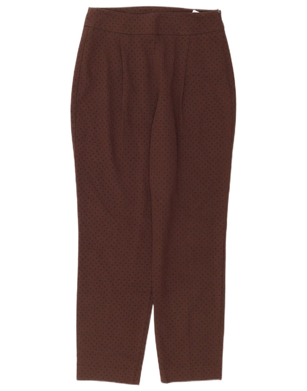 Pantaloni casual conici pentru femei Zara XS L24 L25 Poliester cu buline maro