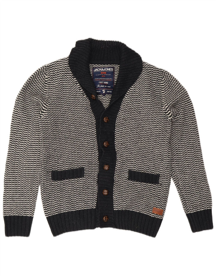 Pulover cardigan pentru bărbați Jack & Jones, mare, negru, chevron acrilic