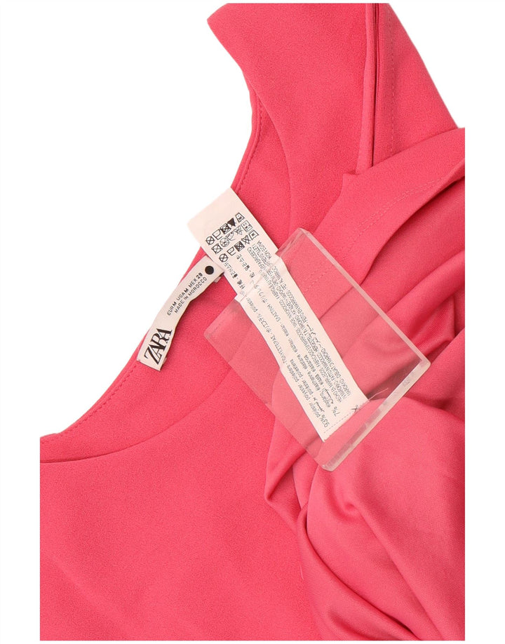 Rochie teacă fără mâneci pentru femei Zara UK 12 Poliester roz mediu