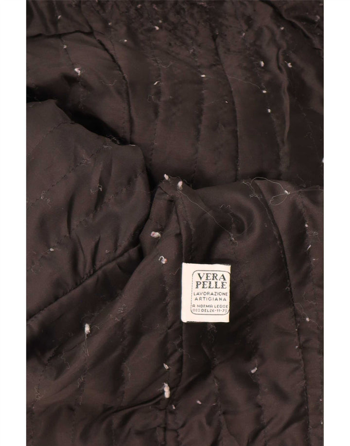Geacă de piele vintage pentru femei IT 46 Large Black