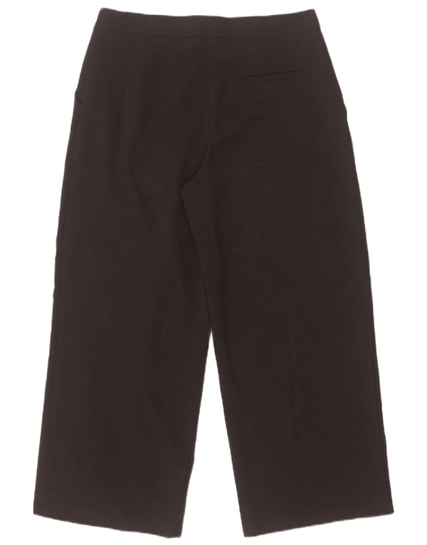 Pantaloni tăiați pentru femei Zara cu picioare largi Mediu L28 L26 Negri Colorblock