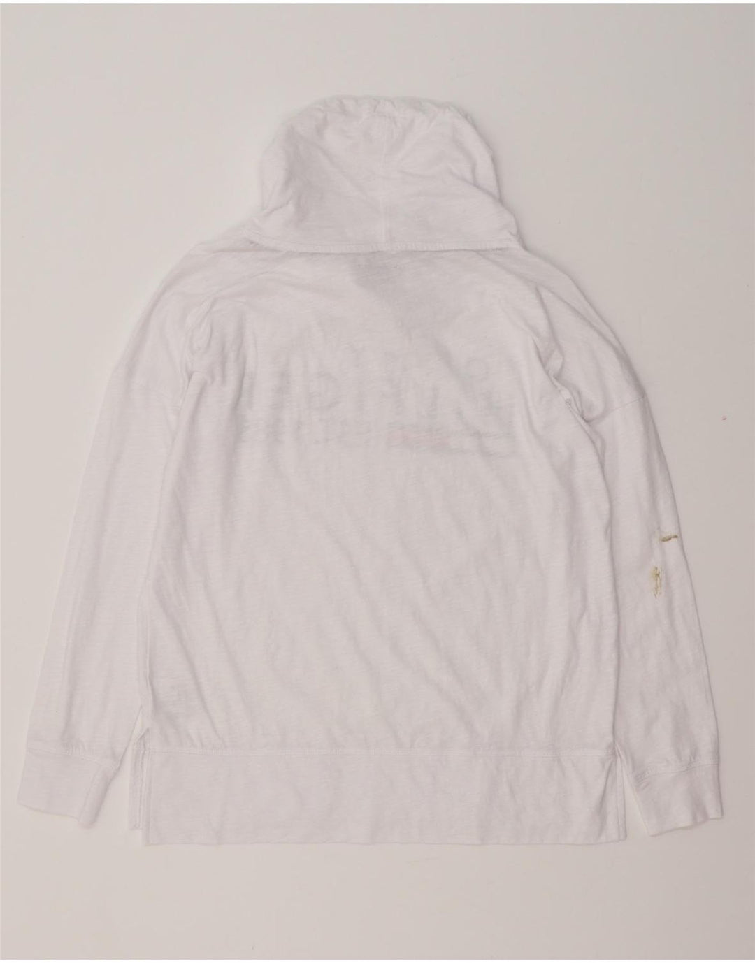 TOMMY HILFIGER Top grafic supradimensionat pentru femei cu mânecă lungă UK 10 Small White