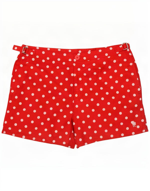 French Connection Pantaloni scurți de înot pentru femei UK 16, mari, roșii, buline