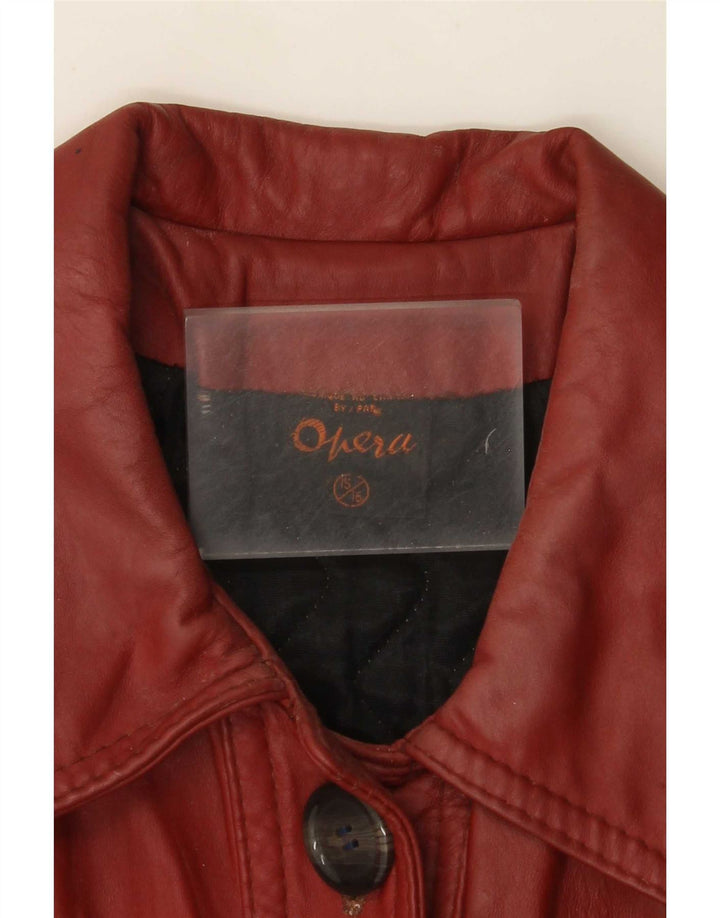 Manta de piele Opera pentru femei UK 10 Small Burgundy Classic