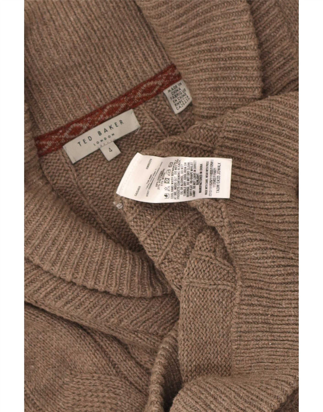 Pulover cardigan pentru bărbați Ted Baker, mărimea 4, bumbac maro mare