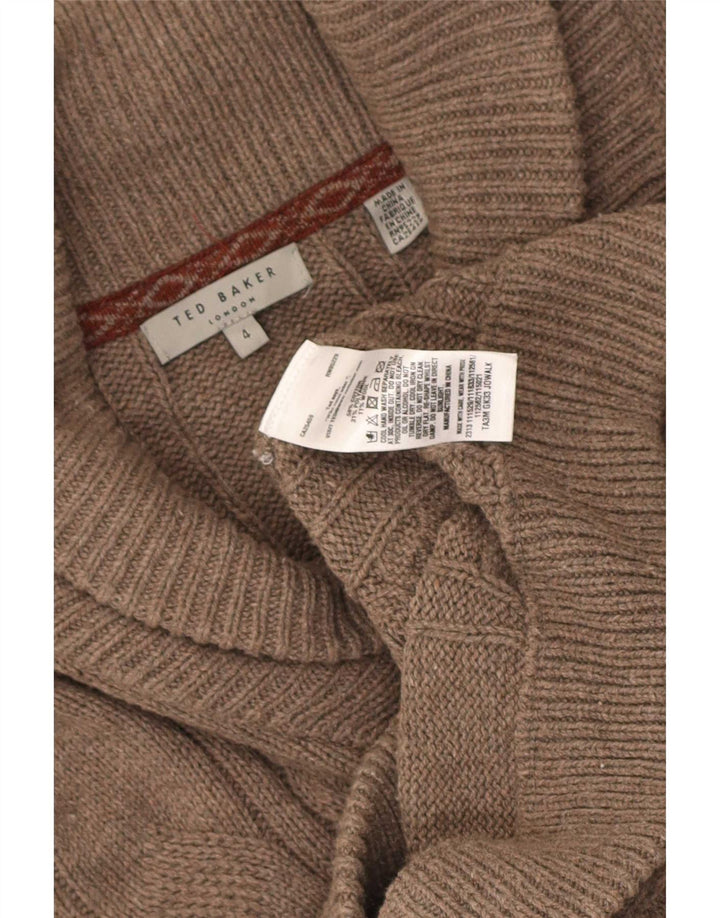 Pulover cardigan pentru bărbați Ted Baker, mărimea 4, bumbac maro mare