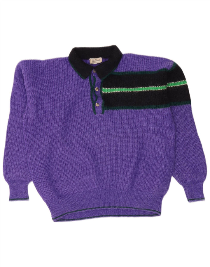 VINTAGE Pulover cu gât polo pentru bărbați, mare, violet