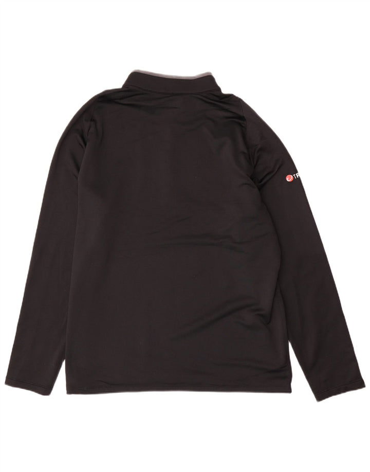 Top de trening NIKE pentru bărbați, cu fermoar și gât, din poliester negru