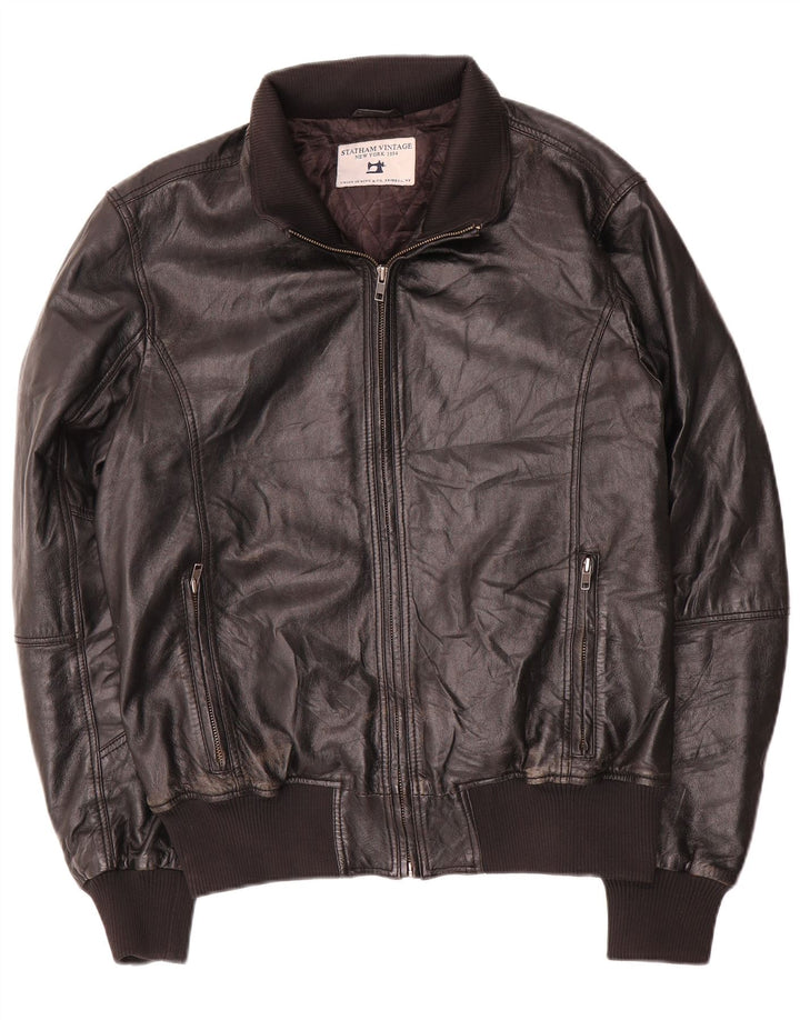 Jachetă de piele vintage pentru bărbați UK 40 Large Black