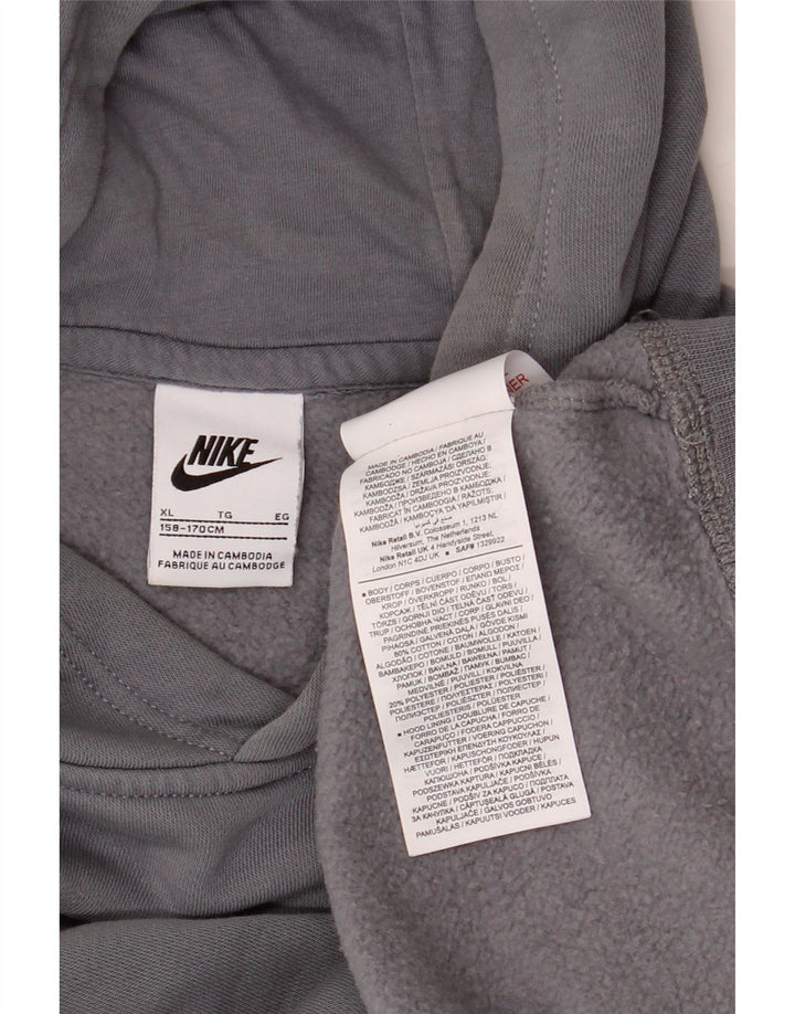 Pulover NIKE pentru băieți cu glugă grafic 13-14 ani XL bumbac gri