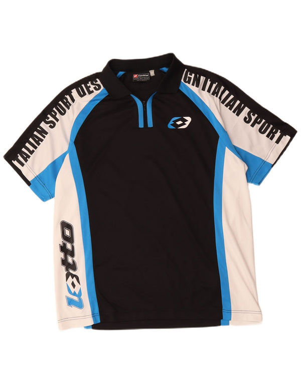 Tricou polo pentru bărbați Lotto, cu decolteu cu fermoar, UK 42/44 XL, negru