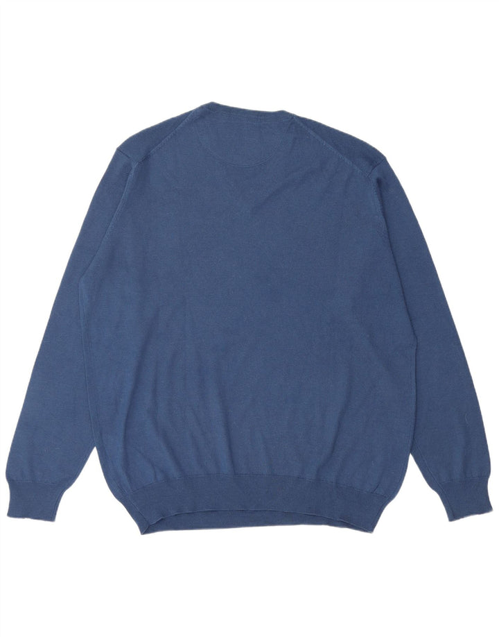 Pulover pentru bărbați Carrera cu decolteu în V, 2XL, lână albastră