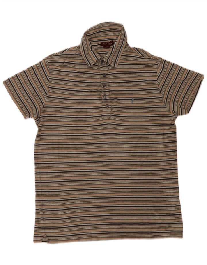 Tricou polo Marlboro Classics pentru bărbați, mare, bej, cu dungi