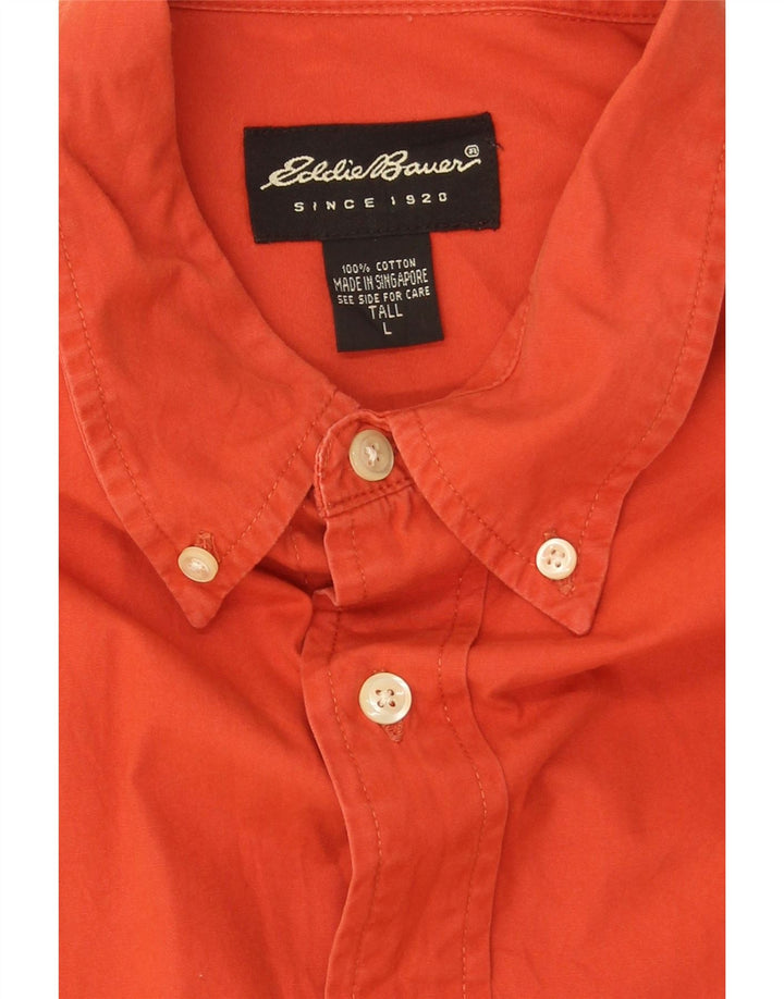 EDDIE BAUER Mens Tall Shirt Large Red Cotton Vintage Eddie Bauer and Second-Hand Eddie Bauer from Messina Hembry 
