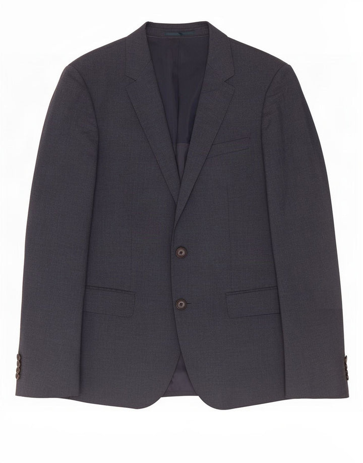Blazer pentru bărbați Hugo Boss cu 2 nasturi EU 48 Lână medie albastru bleumarin