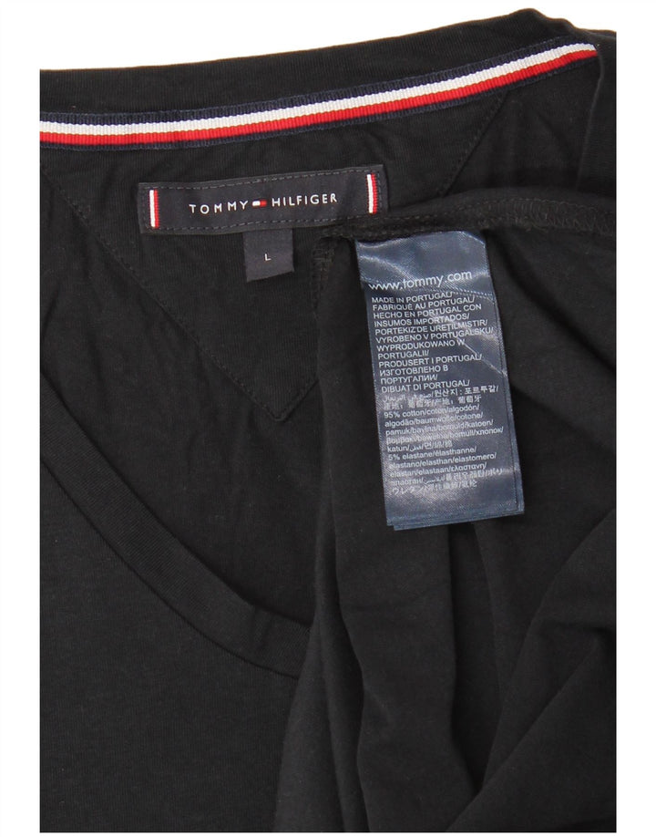 Tricou Tommy Hilfiger pentru bărbați Top mare din bumbac negru