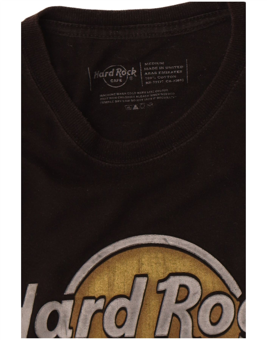 Tricou grafic pentru bărbați Hard Rock Cafe Paris Top, bumbac mediu negru